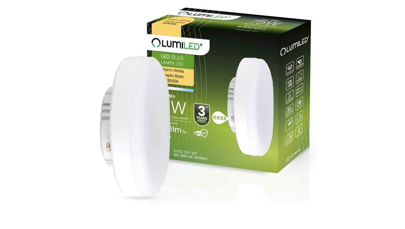 Żarówka LED GX53 12W = 75W 1100lm 3000K Ciepła 120 Lumiled