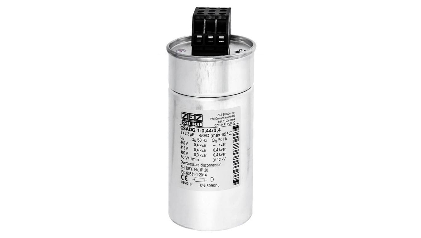 Kondensator 0,4kvar 440V Cn=3x2,19µF In=3x0,53A