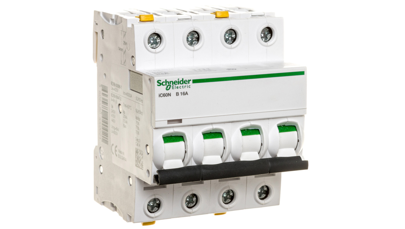 Wyłącznik nadprądowy 4P B 16A 6kA AC iC60N-B16-4 A9F03416