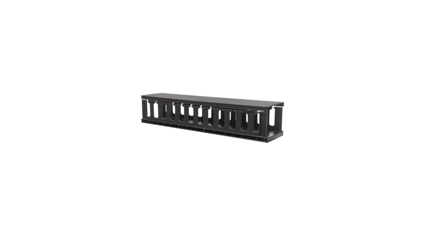 Organizer kabli 2U do szaf rack 19 z pokrywą, czarny