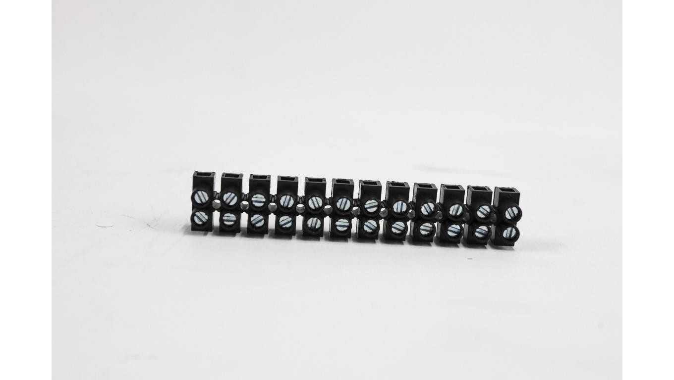 Złączka listwa zaciskowa 12-torowa 10,00 mm2 czarna / 18409
