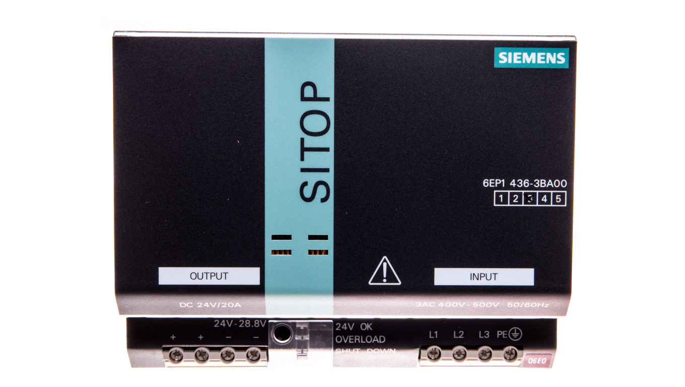 Zasilacz impulsowy SITOP Modular wej.320-550V AC wyj. 24VDC 20A ATEX EX II 6EP1436-3BA00