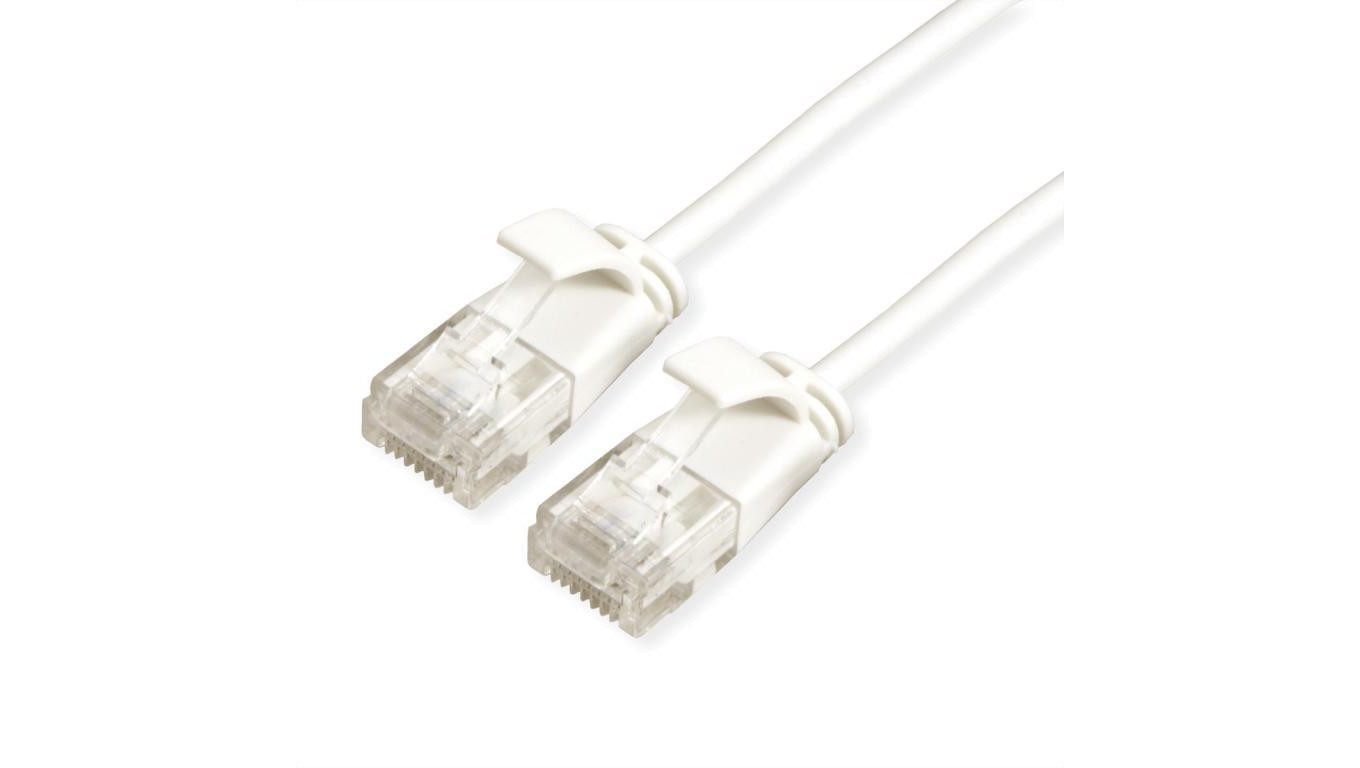 ROLINE UTP Data Center Patchkabel Cat.6A (Class EA), LSOH, extra dun, wit, 0,5 m