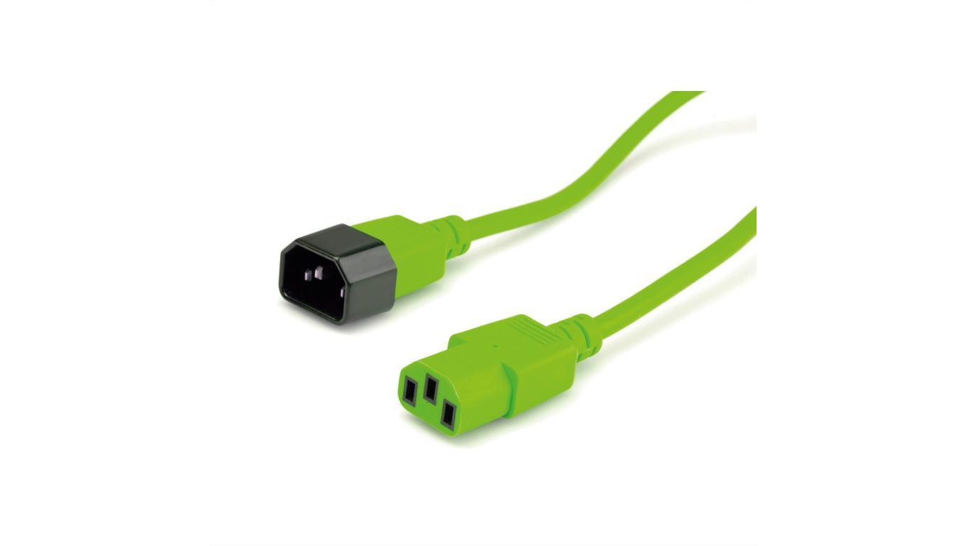 Przedłużacz zasilania ROLINE, IEC 320 C14 - C13, zielony, 3 m