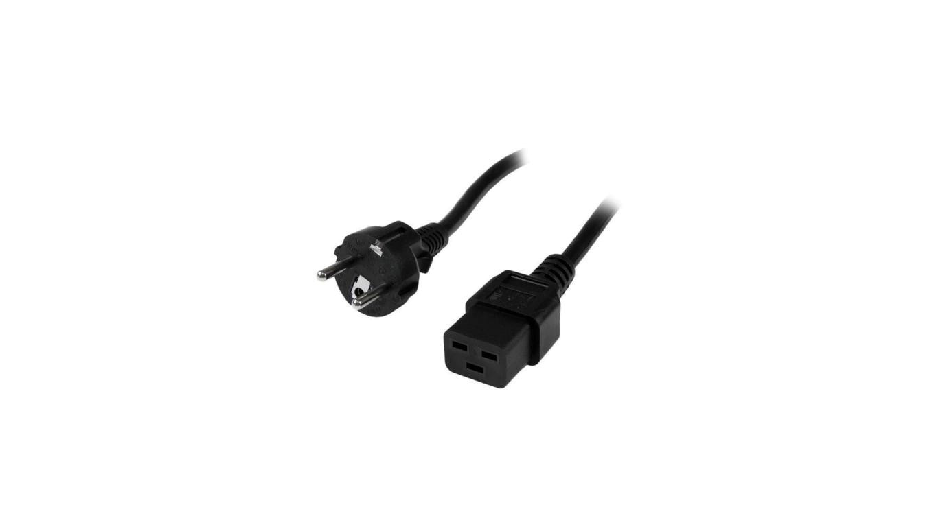 Kabel Zasilający Iec320 Schuko Na C19 16A 2.5M Czarny ICOC 063-NC