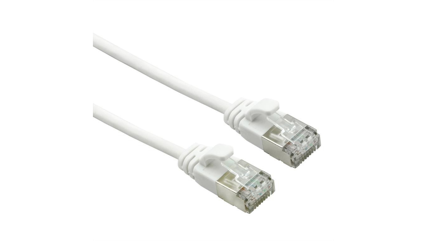ROLINE U/FTP DataCenter Kabel Cat.7, LSOH, met RJ45 connectoren (500 MHz / Class EA), extra dun, wit, 5 m