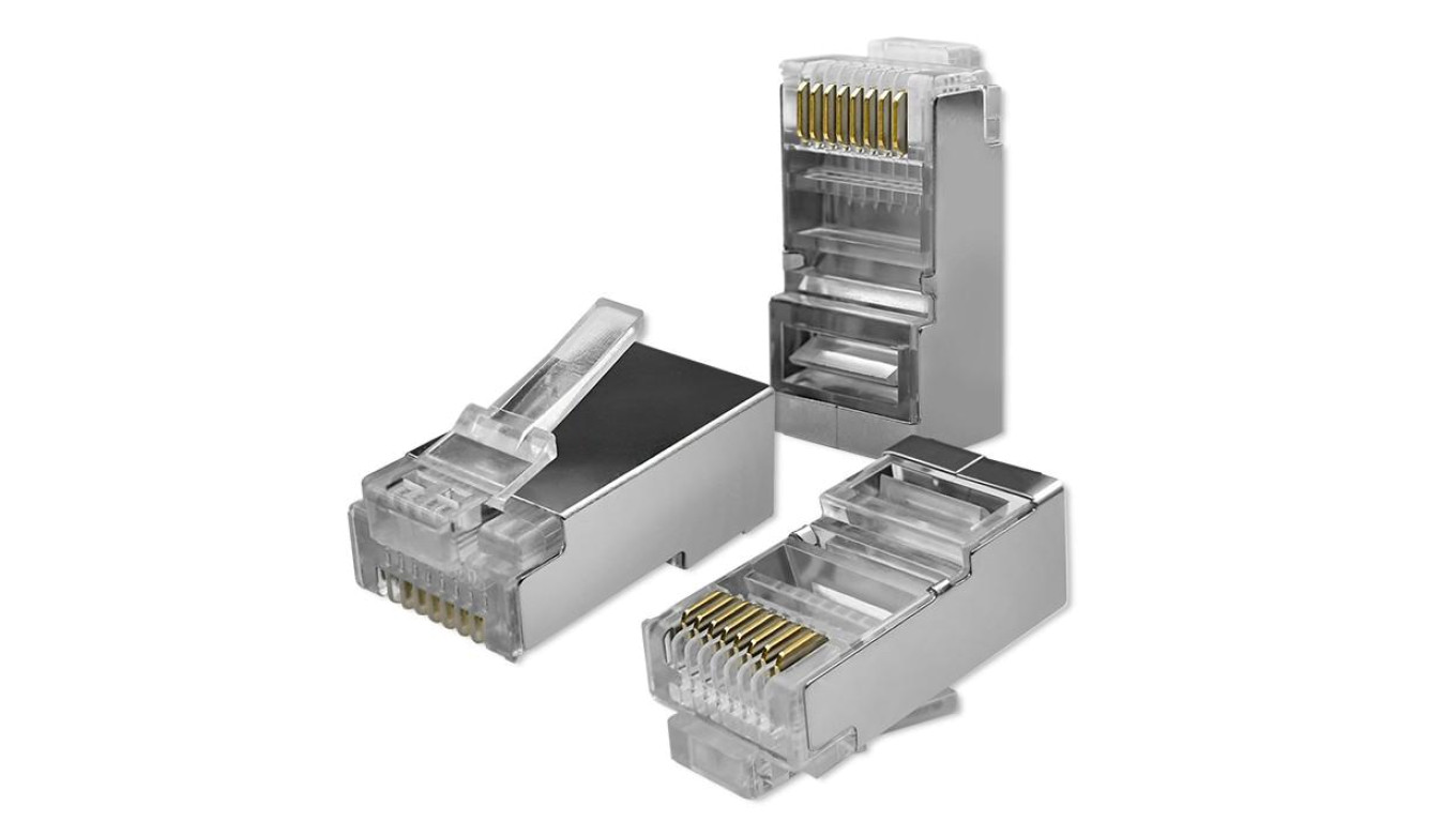 Qoltec Wtyk przelotowy złącze RJ45 CAT5e FTP Pass Through Pozłacane styki 10 sztuk