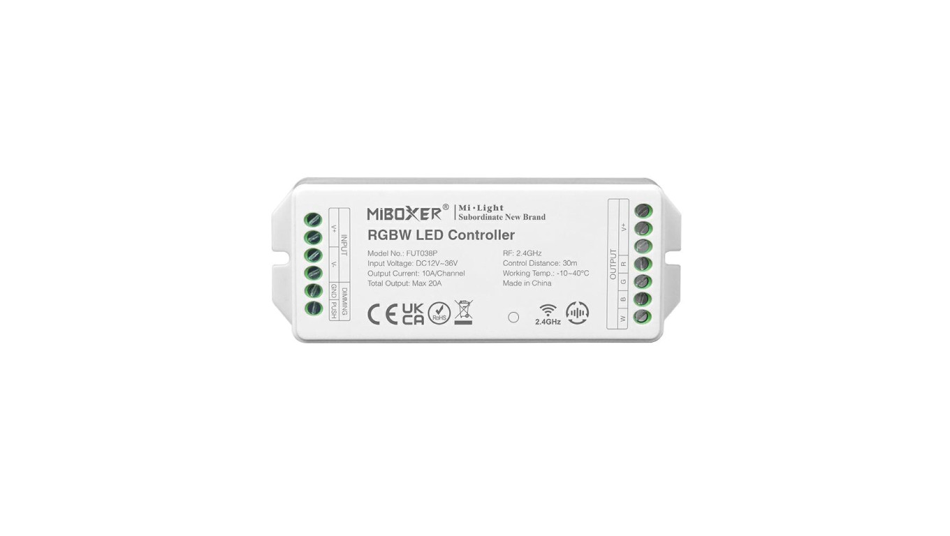 Kontroler led strefowy RGBW 20A 240W 12V strefowy RF 2,4ghz MI-Light FUT038p