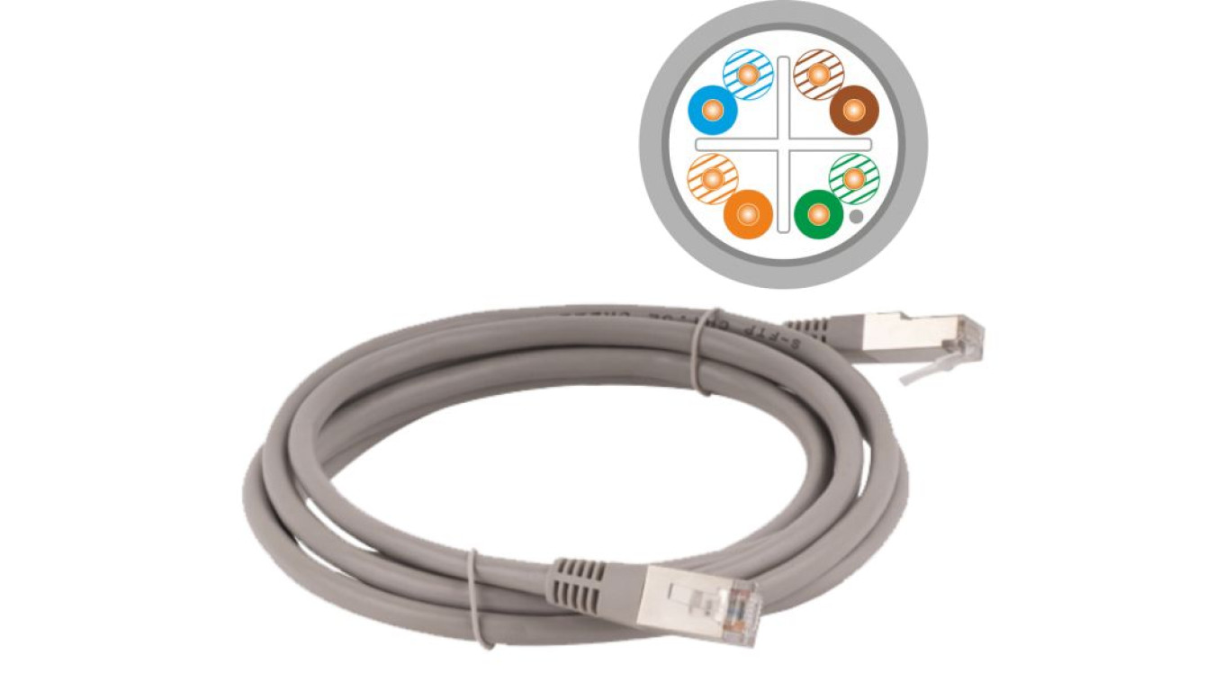 Patch-cord F/UTP kat.6 PVC 0.5m szary KKS6SZA0.5