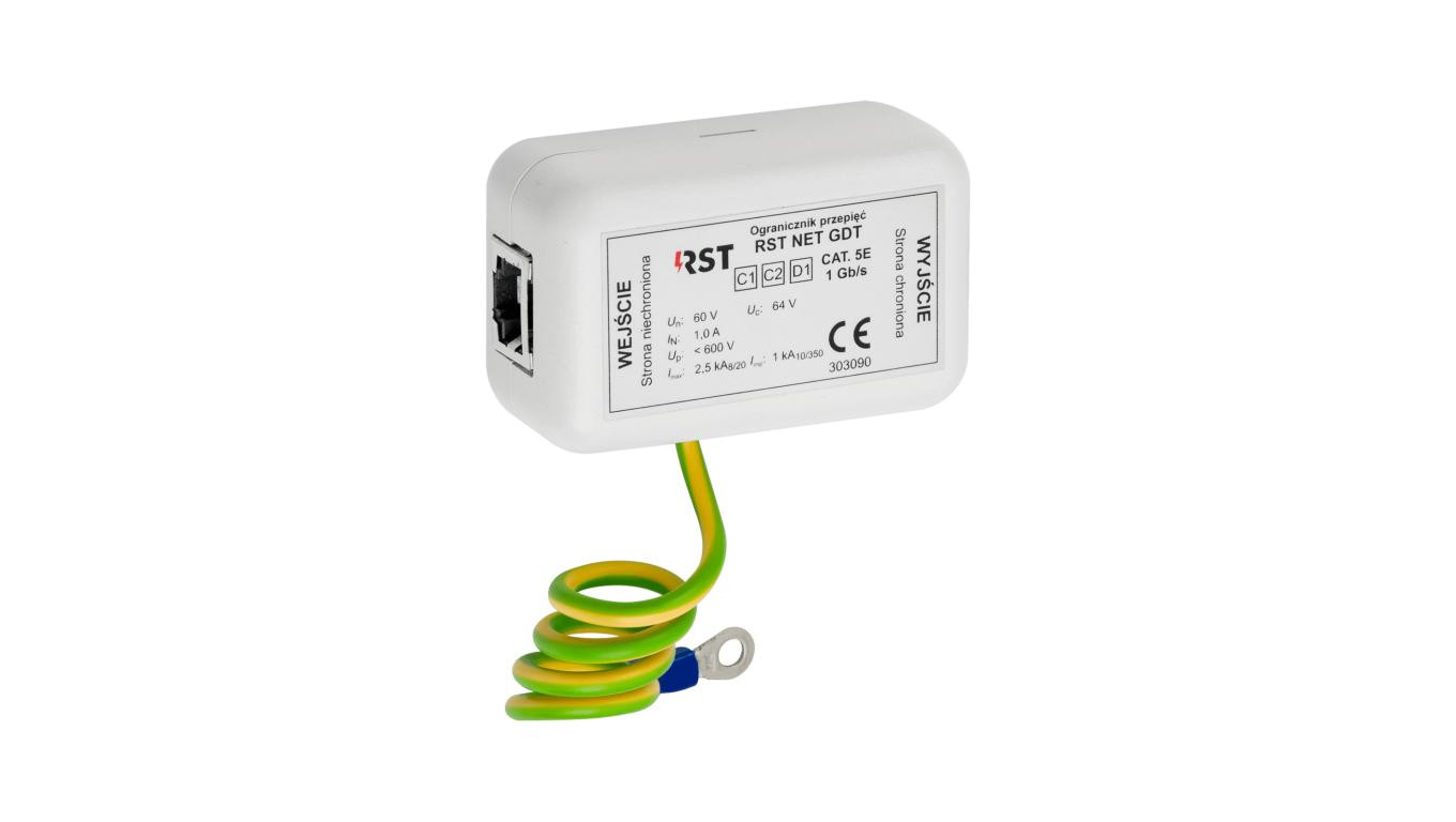 Ogranicznik przepięć RST NET GDT do ochrony CCTV i sieci Ethernet 303090