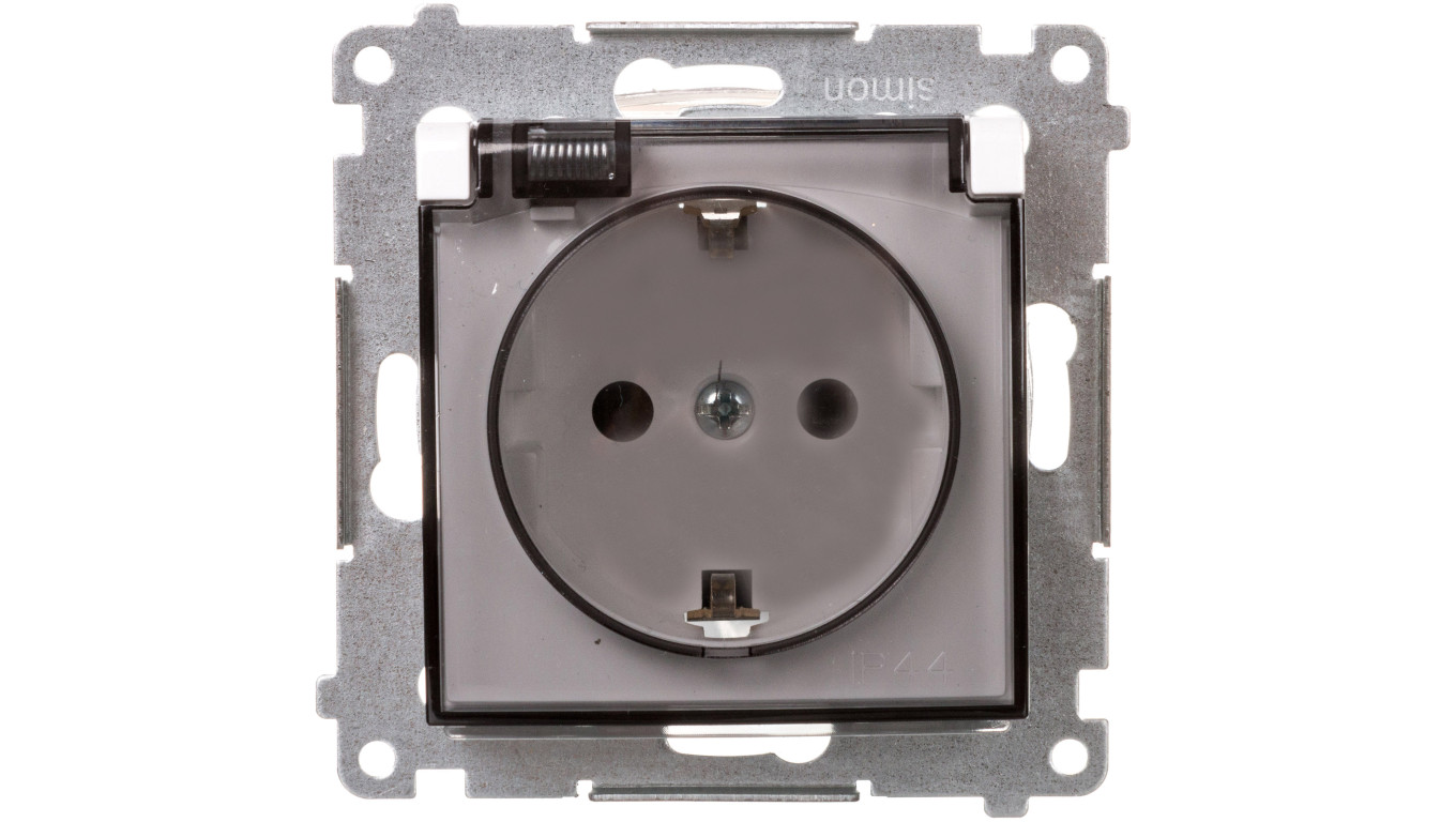 Simon 54 Premium Gniazdo Schuko do wersji IP44 z przeslonami (moduł) 16A, 250V białe DGSZ1BZ.01/11A