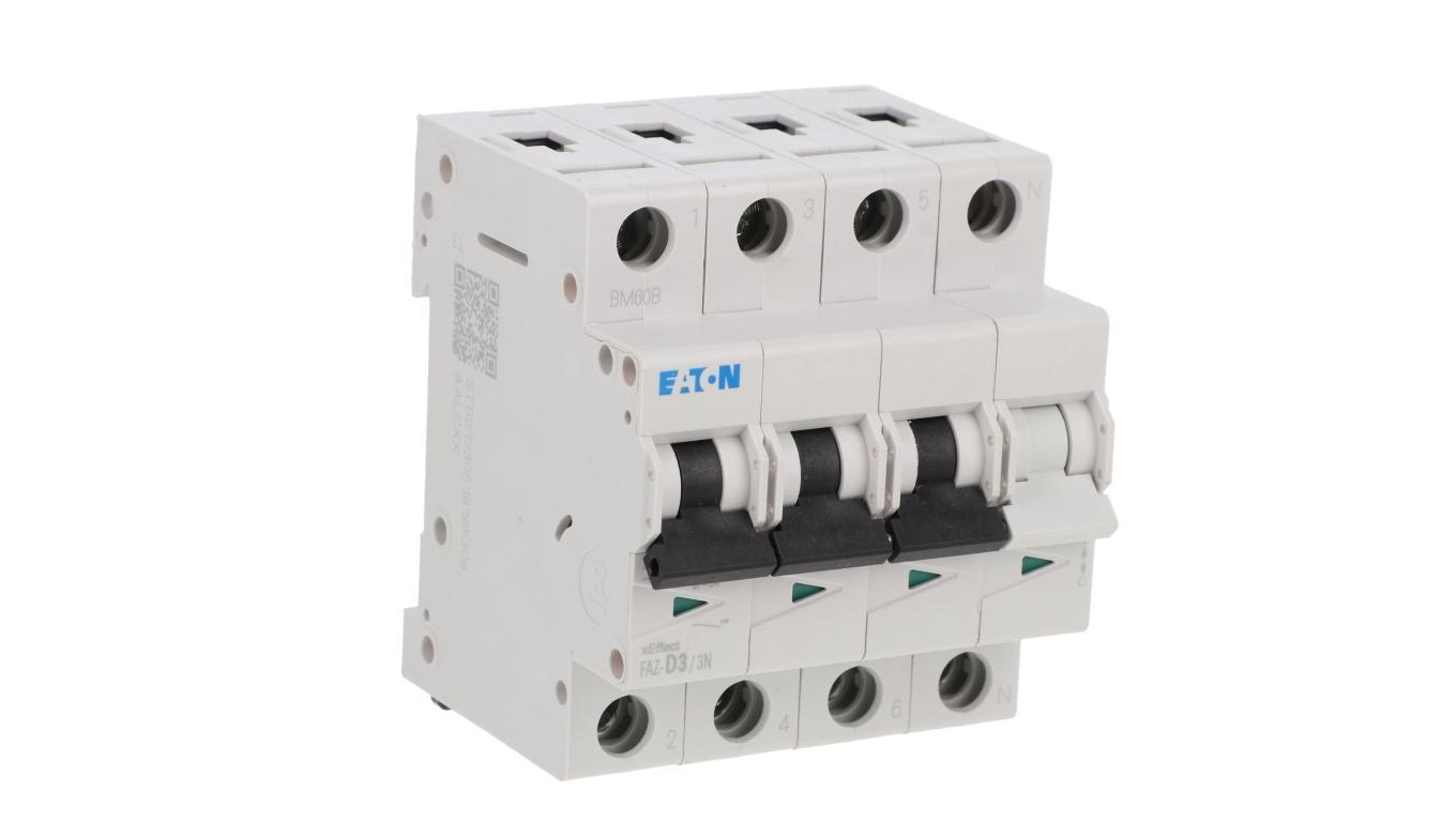Wyłącznik nadprądowy 3P+N D 3A 15kA AC FAZ-D3/3N 278988