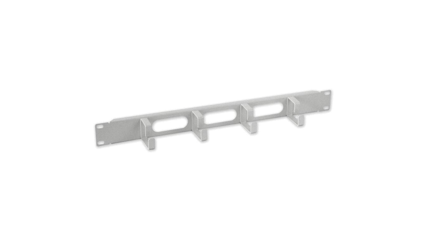 Organizer kabli 1U do szaf Rack 19, 4 uchwyty, metal, szary