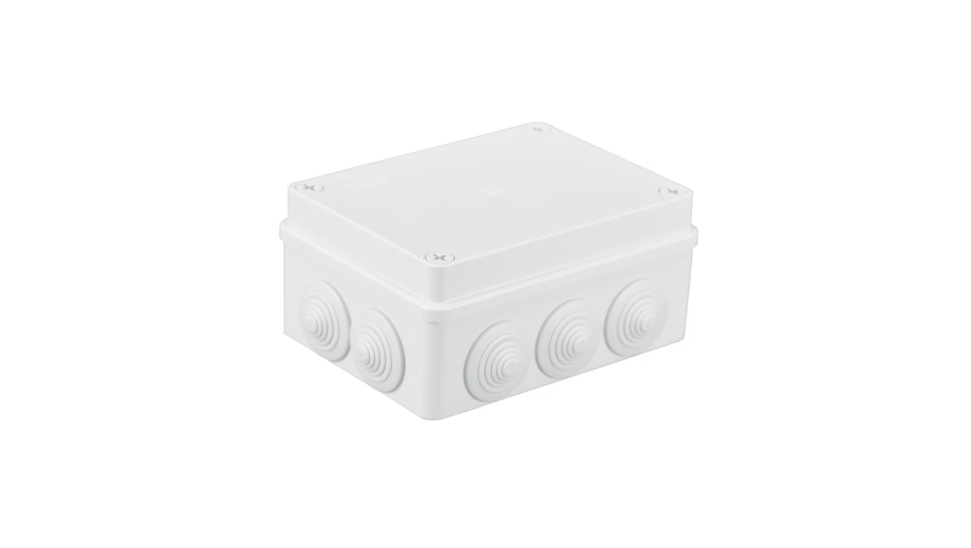 Puszka n/t hermetyczna 150x110x70 10 dławików IP55 biała S-BOX 306B