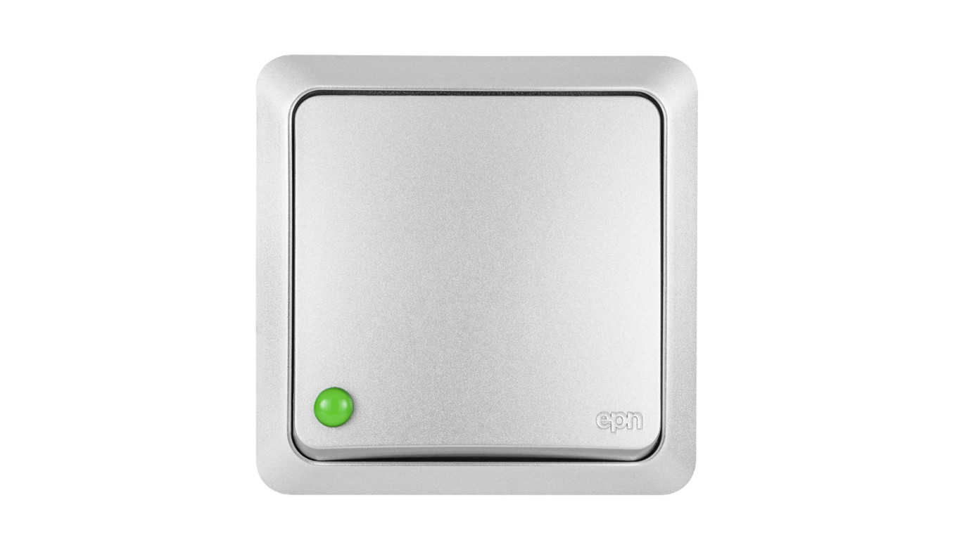 BERG Łącznik jednobiegunowy n/t 10AX IP20 srebrny 3710-06