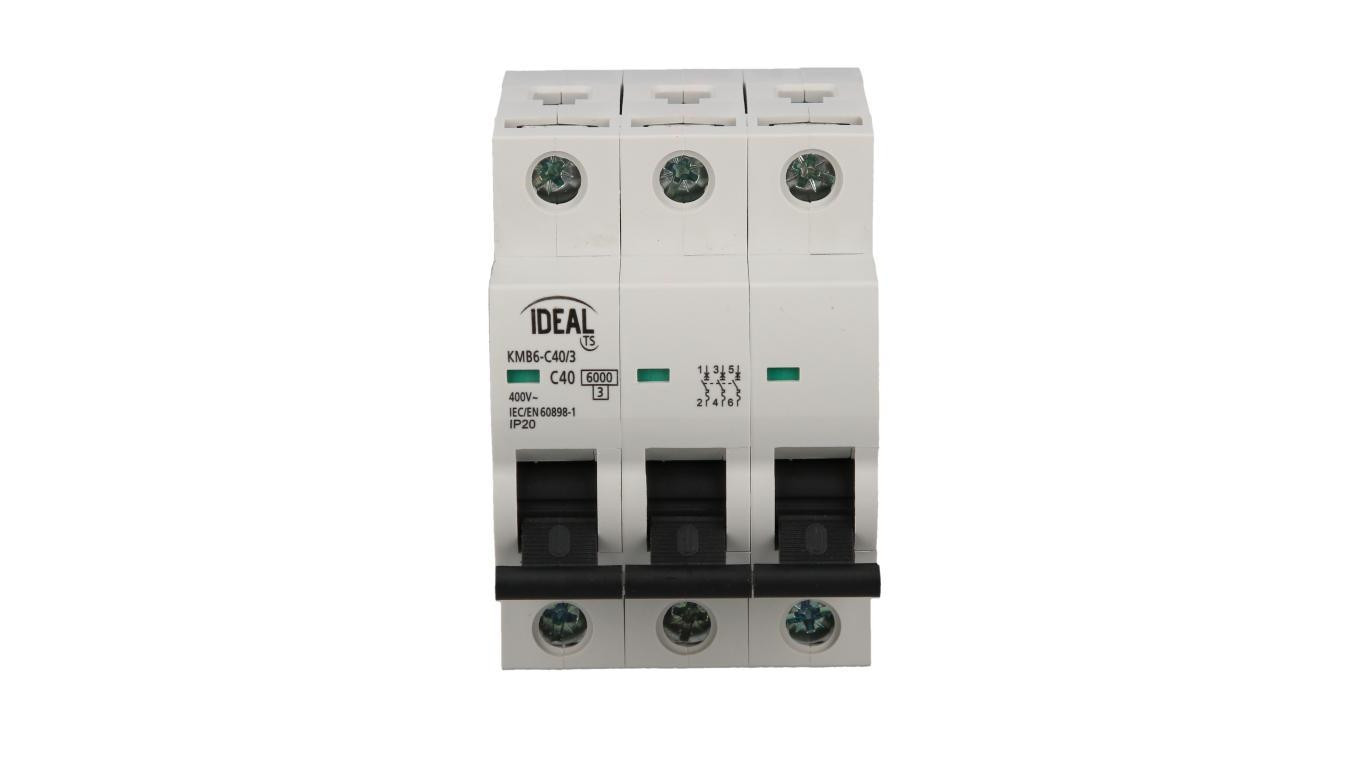 Wyłącznik nadprądowy 3P C 40A 6kA AC KMB6-C40/3 VDE 23165