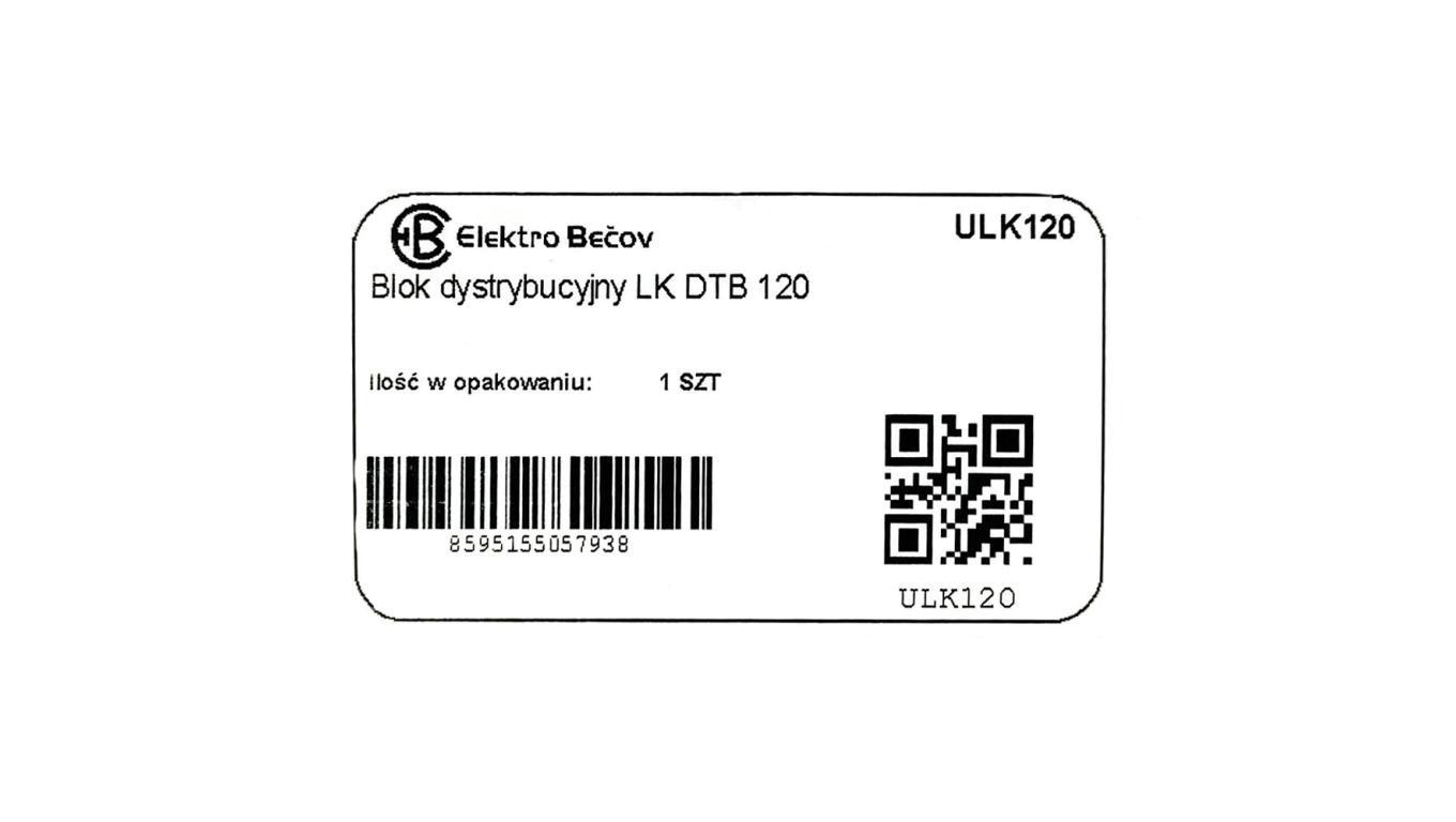 Blok dystrybucyjny LK DTB 120 blok rozdzielczy 12 zacisków Elektro Becov