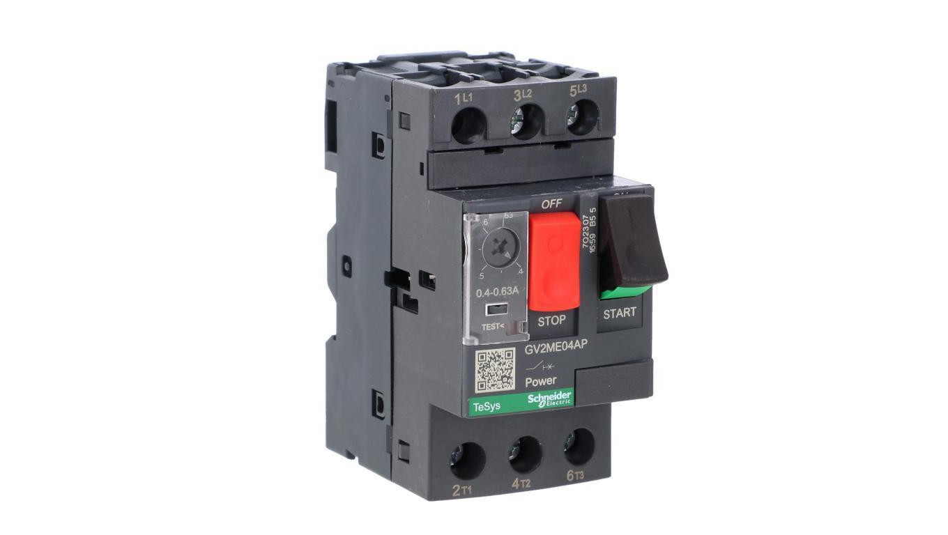 TeSys Deca Wyłącznik silnikowy 3P 0,18kW 0,40-0,63A PL GV2ME04AP