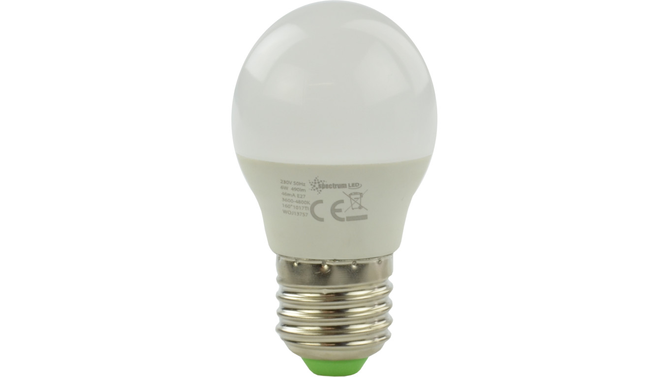 Żarówka kulka e27 led 6w nw 540lm 230v neutralny