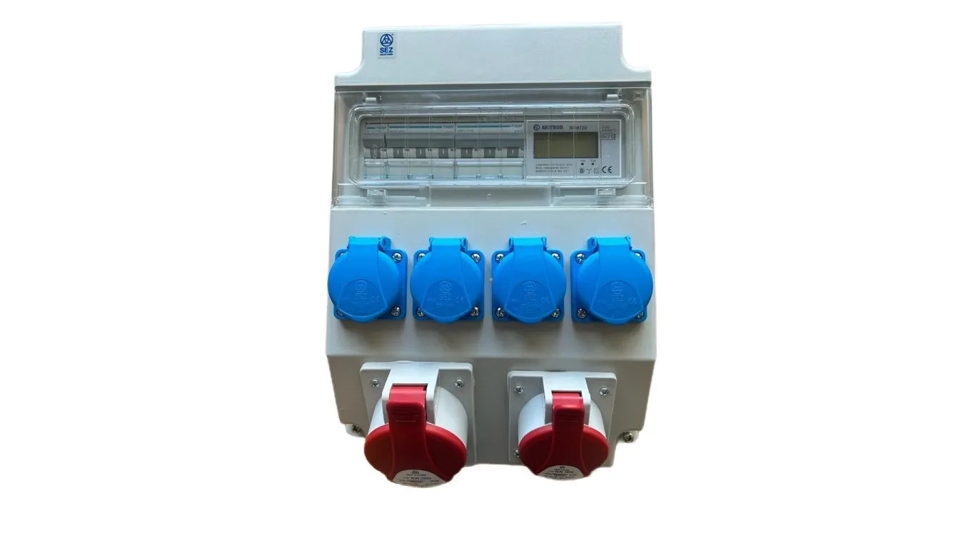 Rozdzielnica elektryczna CEE 32A 16A 4x 230V z bezpiecznikami HAGER / licznik energii 97H-2