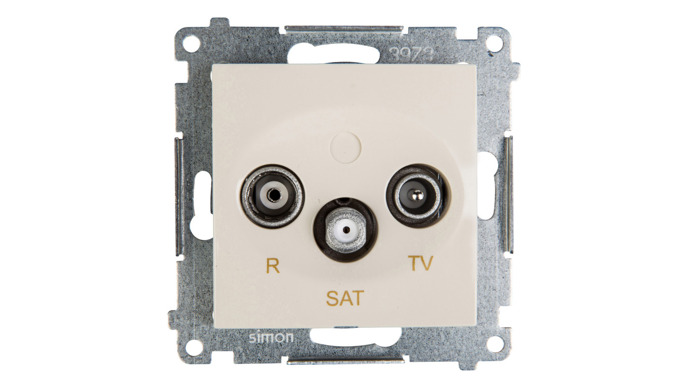 Simon 54 Gniazdo antenowe RD/TV/SAT przelotowe kremowe DASP.01/41
