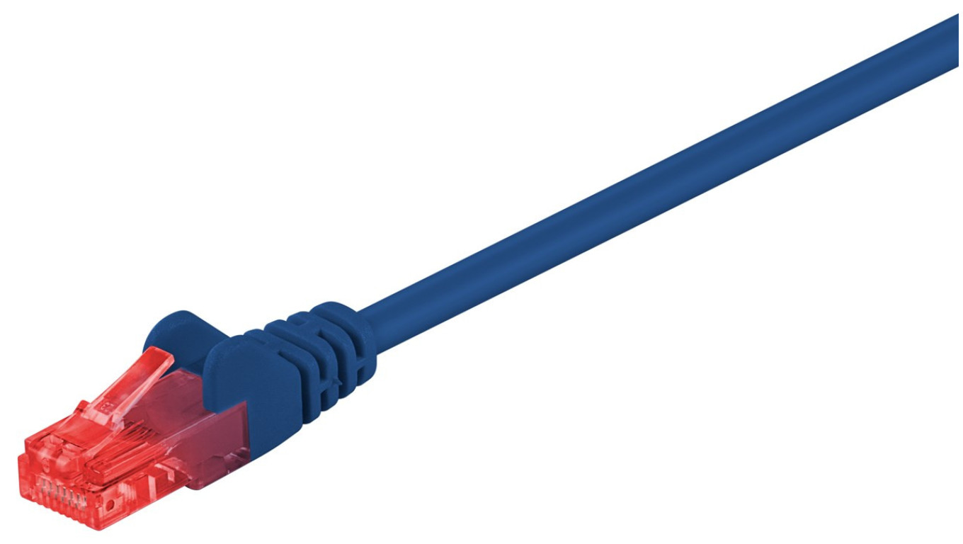 CAT 6Kabel łączący, U/UTP, Niebieski - Długość kabla 3 m