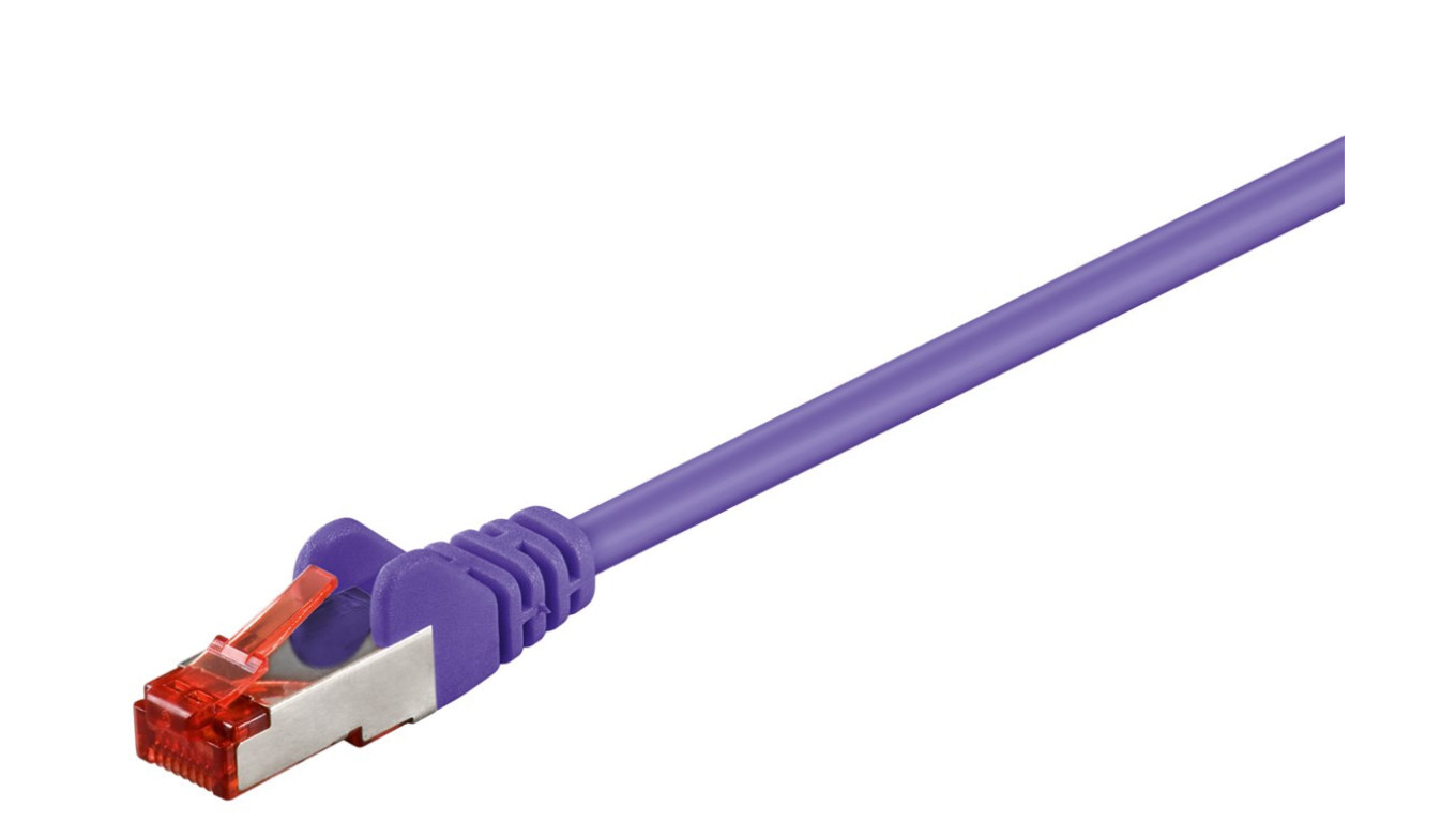 CAT 6 Kabel łączący, S/FTP (PiMF), Fioletowy - Długość kabla 1 m
