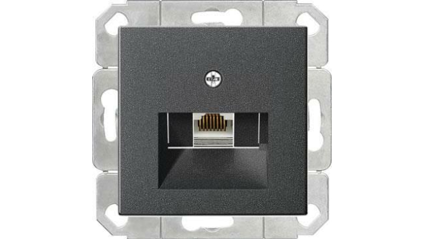 Gniazdo komputerowe poj. RJ45 cat. 6 Gira System 55 antracyt