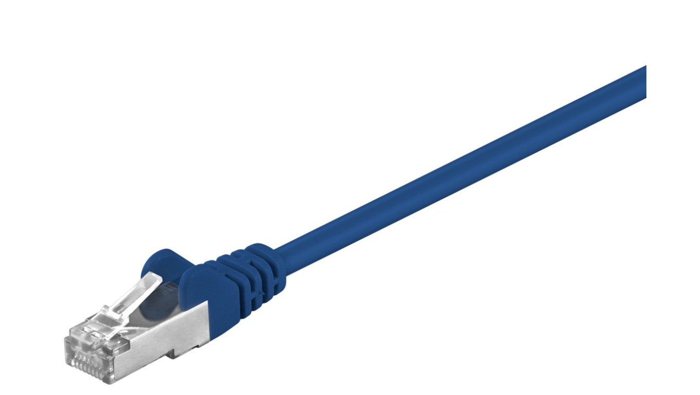 CAT 5e Kabel łączący, SF/UTP, Niebieski - Długość kabla 1.5 m
