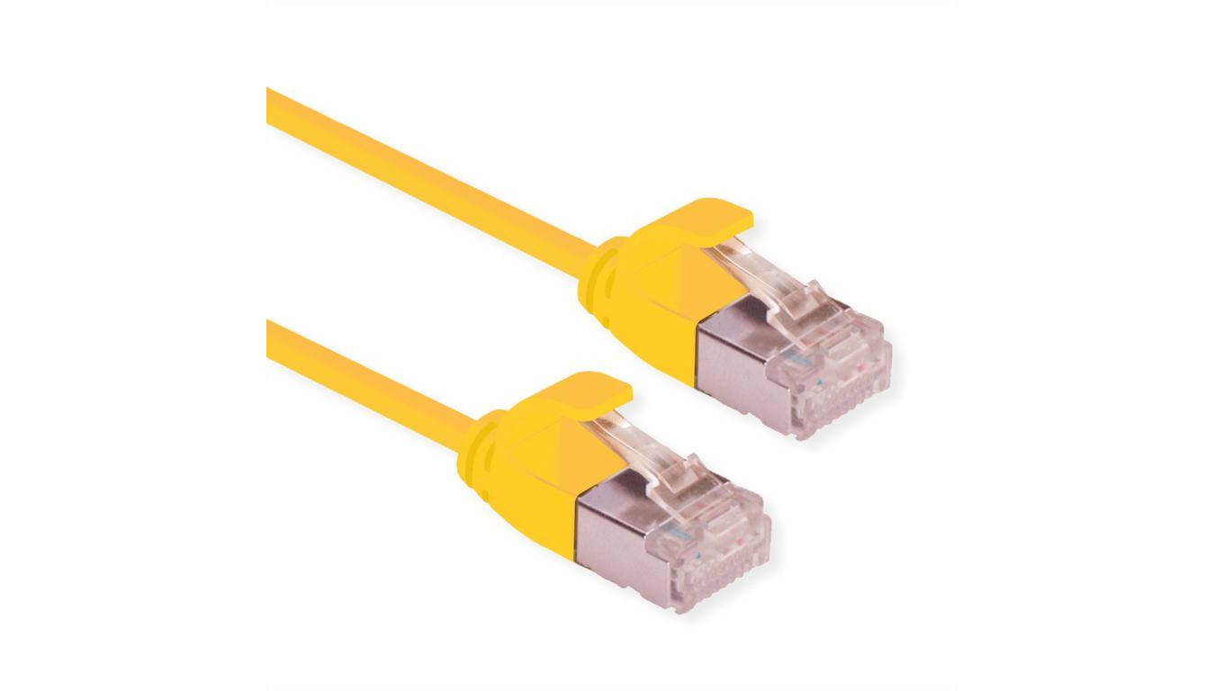 ROLINE F/UTP DataCenter Patch Cord Cat.6A (Class EA), LSOH, bardzo cienki, żółty, 1 m