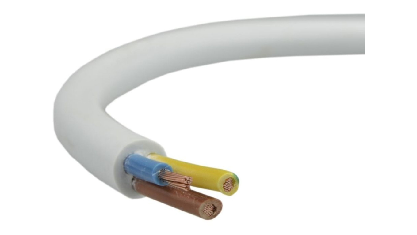 Przewód prądowy H03VV-F / OMY 300V 3x1 biały linka Elektrokabel /50m/