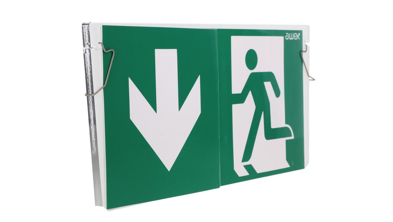 Plexa EXIT M + sprzężyny mocujące +piktogram, ETE/PLX/PU31/41