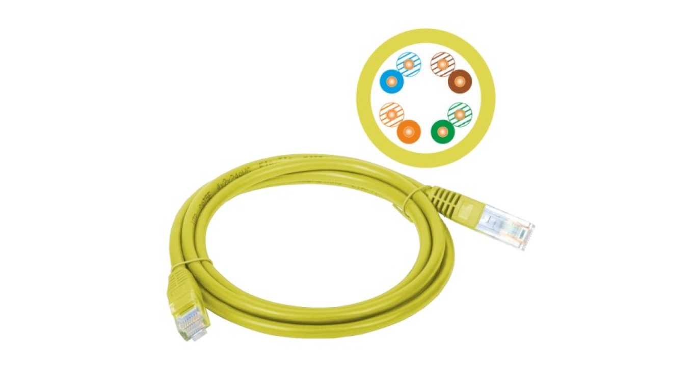 Patchcord UTP A-LAN KKU5ZOL3 (RJ45 - RJ45 3m UTP kat. 5e kolor żółty)