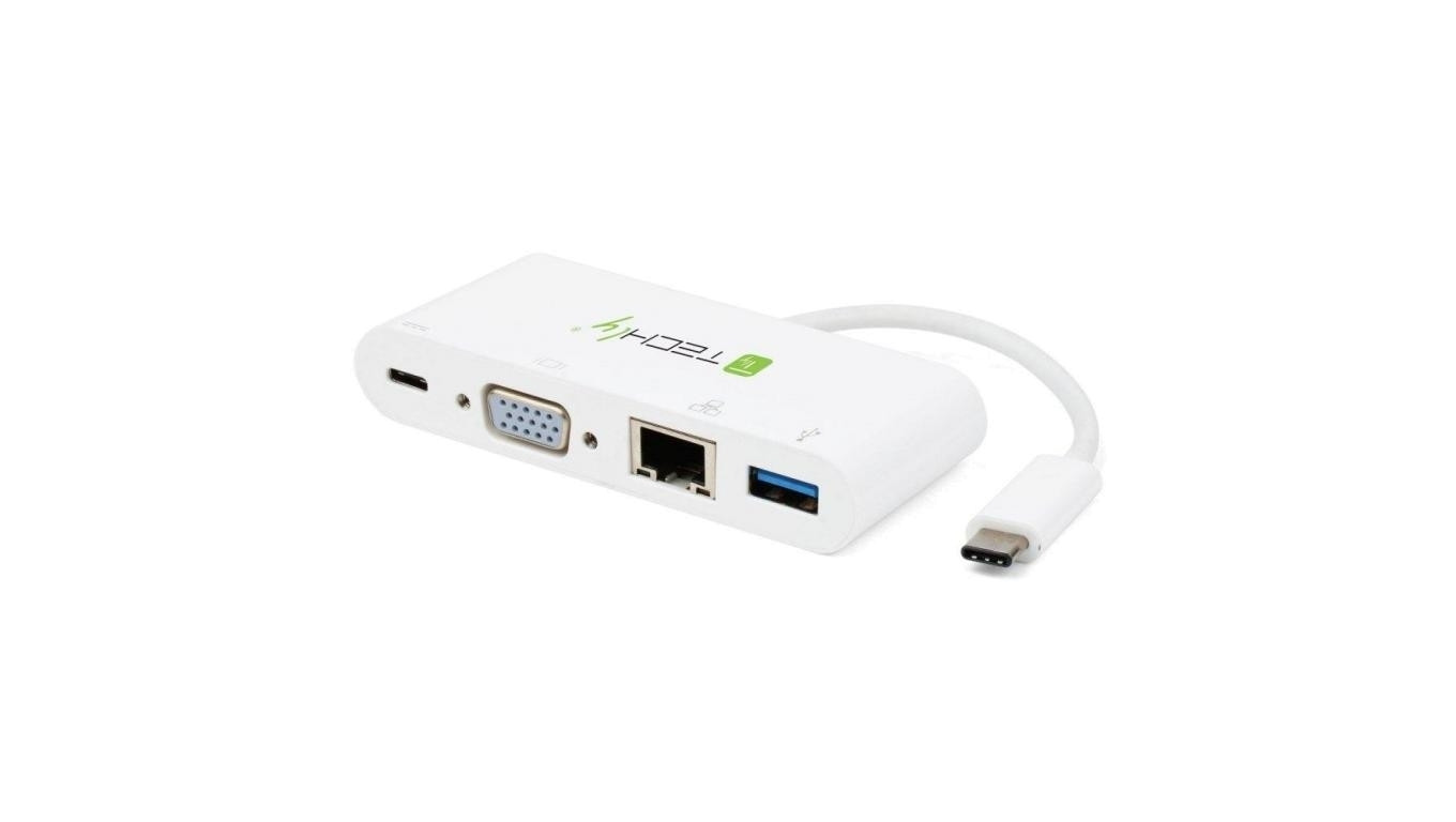 Adapter USB-C 3.1 na VGA/GIGABIT RJ45/USB-A 3.0/USB-C PD IADAP USB31-DOCK2