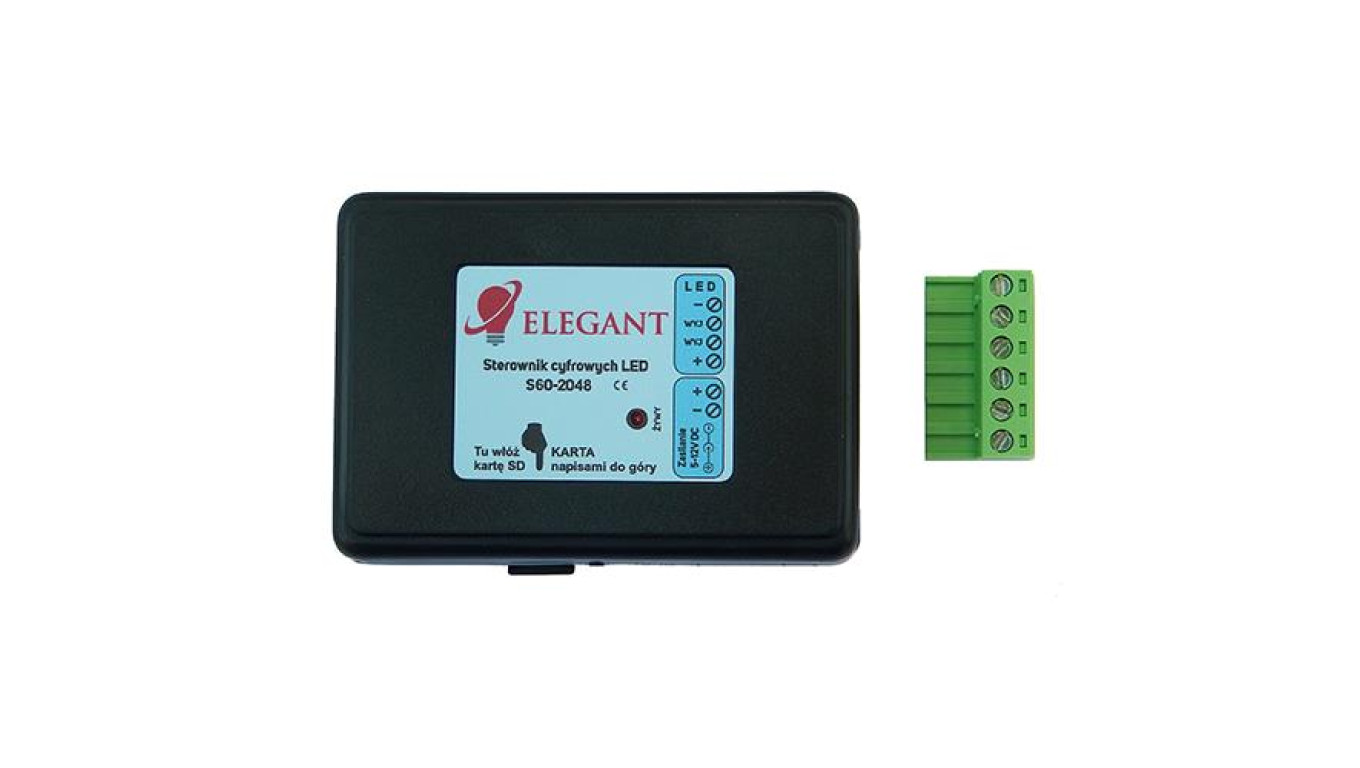 Kontroler RGB IC ELEGANT S60-2048 12VDC IC DIGITAL ws2811/ws2812 do 2048 pikseli sterownik na kartę