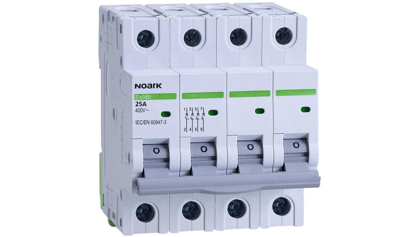 Rozłącznik izolacyjny 25A 4-biegunowy 4P (400V DC) 4-modułowy NOARK