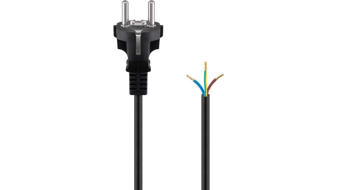 Kabel ochronny stykowy do montażu, 2 m, czarny - Długość kabla 2 m