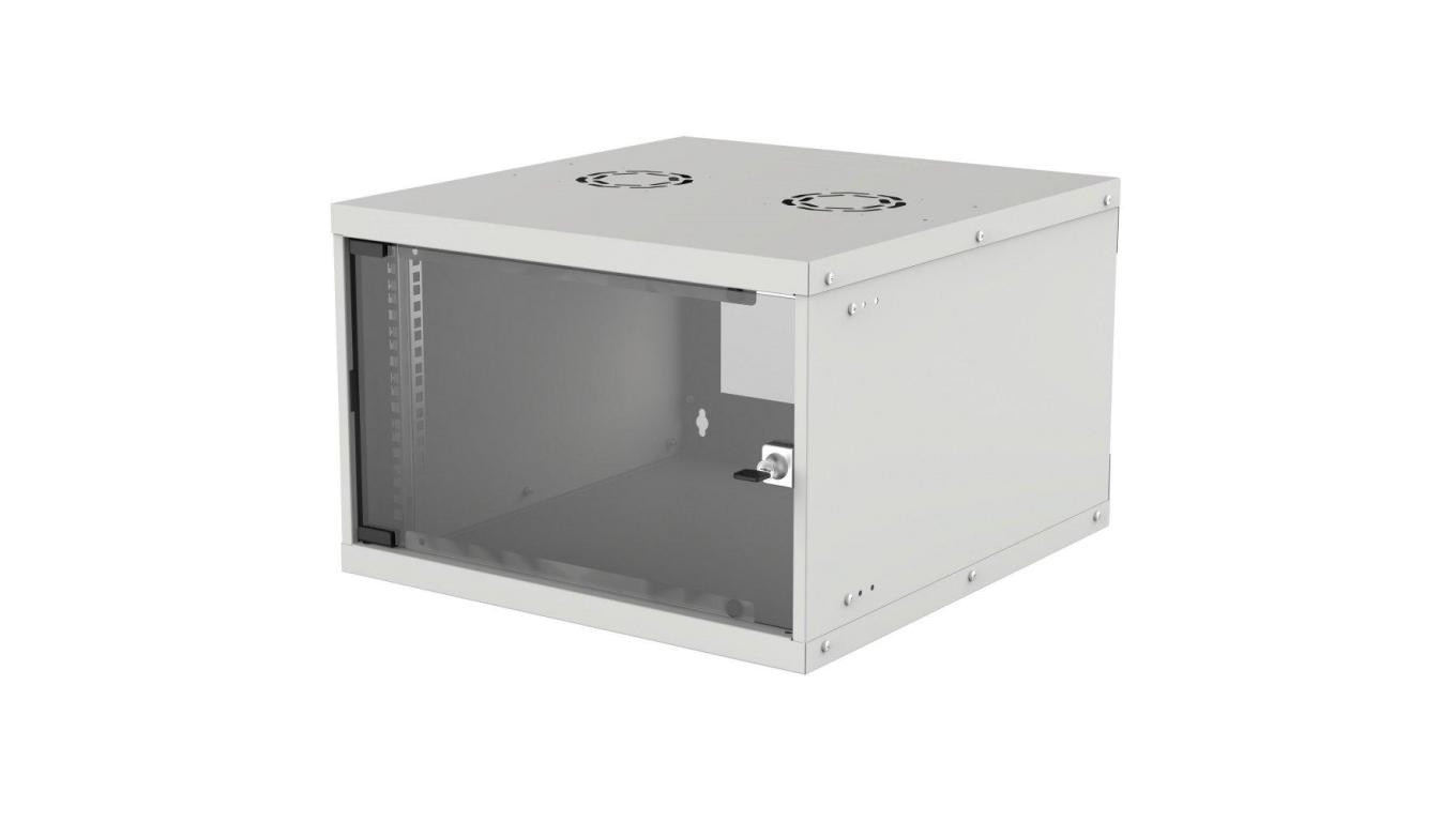 Szafka wisząca 6U 540x560 Rack 19, Basic, Flatpack, szara