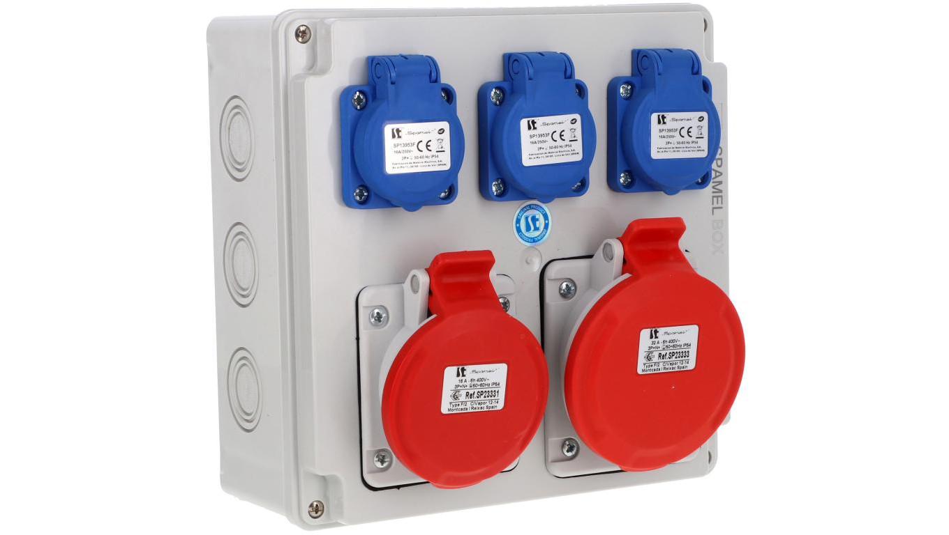 Rozdzielnica 5x32A 5x16A 3x16A INA=32A IP54 SB-005005-S0030-54