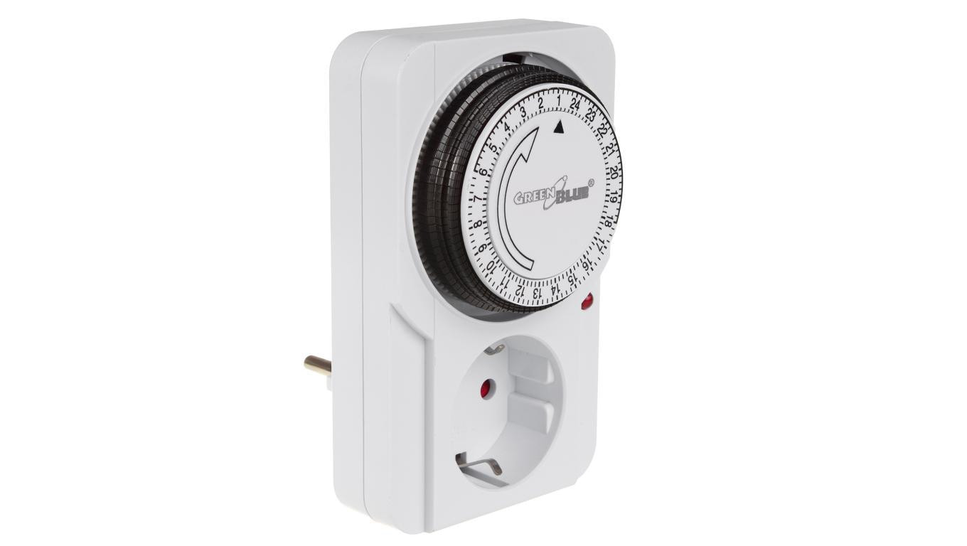 Włącznik czasowy - timer mechaniczny GreenBlue, 48 programów, max. obciążenie 16A, IP20, GB360 F