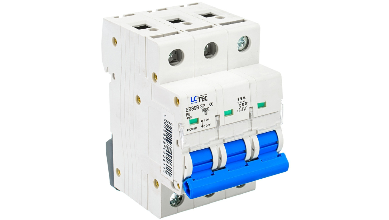 Wyłącznik nadprądowy 3P B 6A 6kA AC LC-Tec EBS9B-3B/6 LCTEC-EBS9B-3B/6