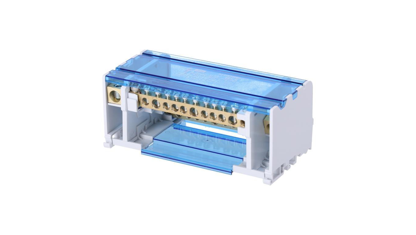 Blok rozdzielczy modułowy Listwa łączeniowa 4x12 160A na szynę DIN TH35 4x (1x 10-50mm2 + 3x 10-35mm2 + 8x 2,5-16mm2) Model FJ-4