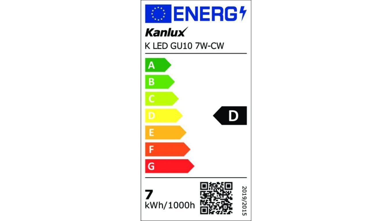Żarówka LED K LED GU10 7W-CW 1000lm 3000K barwa zimna 36336