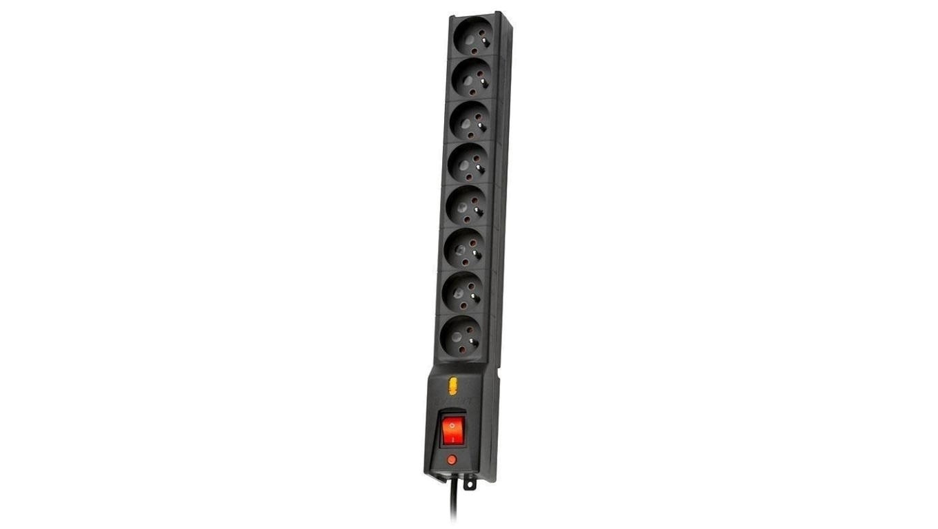 Listwa przeciwprzepięciowa Lestar LX 810 G-A 1,5m (8 x UTE 10 A 1,5m kolor czarny)