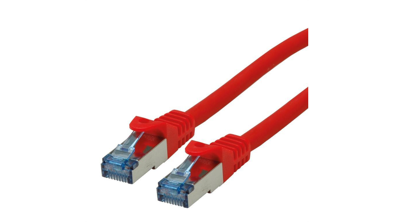 ROLINE Kabel krosowy Cat.6A S/FTP (PiMF), Component Level, LSOH, czerwony, 0,3 m