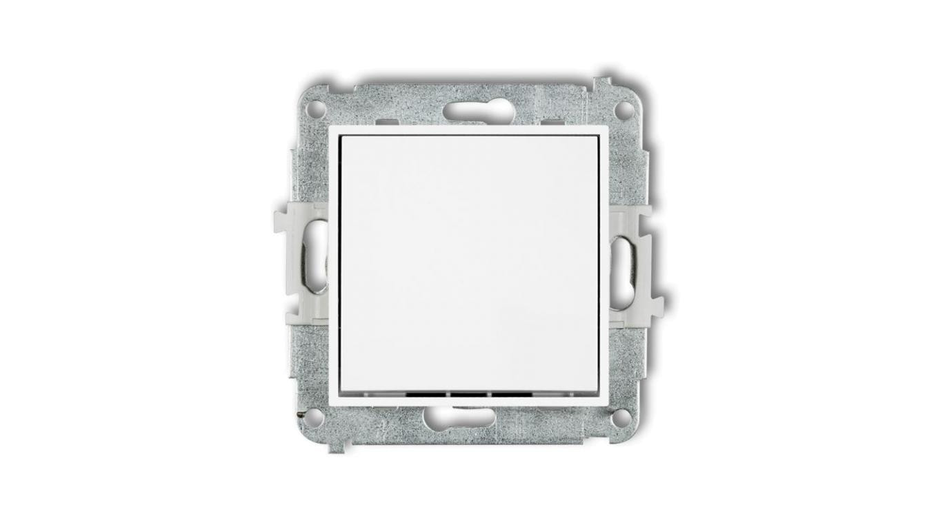 MINI Mechanizm łącznika zwiernego, jednobiegunowego (jeden klawisz, bez piktogramu) biały mat 25MWP-4.1