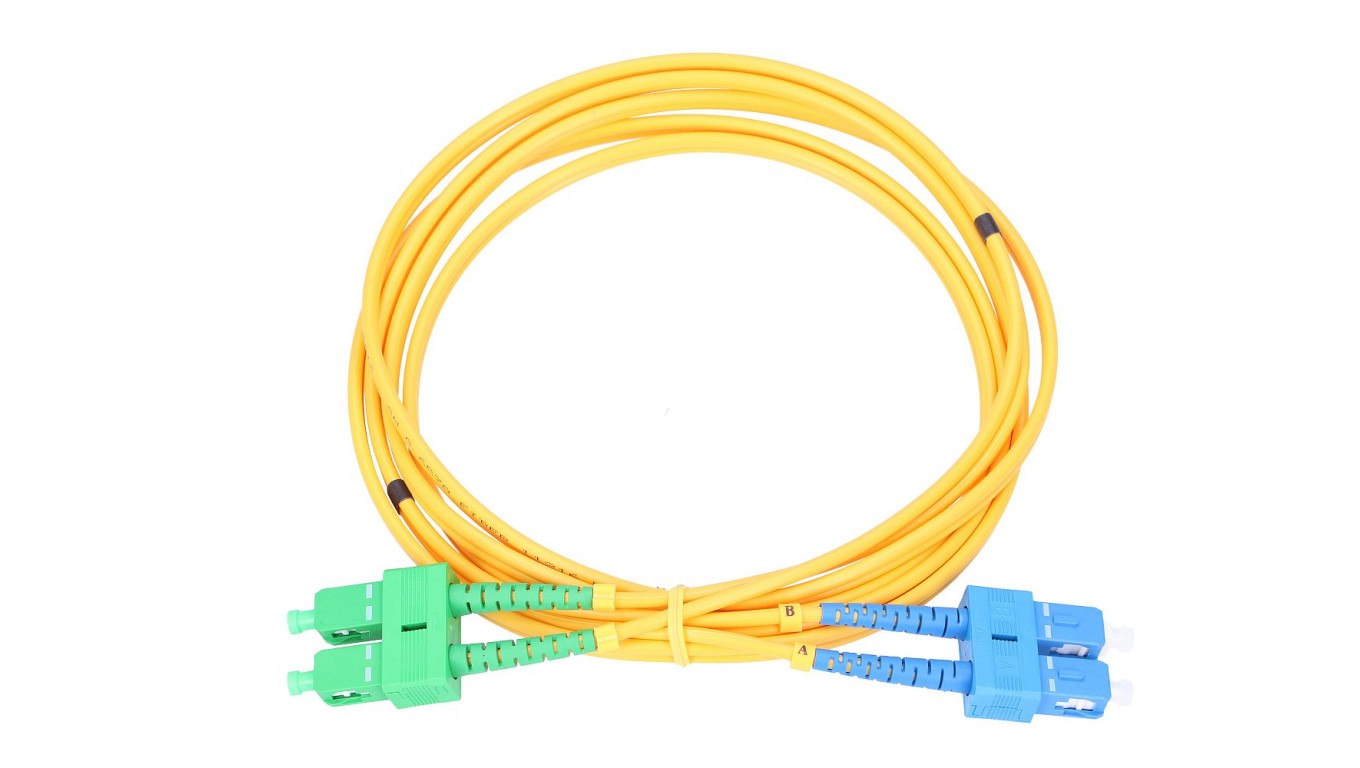 Patchcord PVC, Jednomodowy, Duplex, G652D, 3mm, 2m Extralink SC/UPC-SC/APC