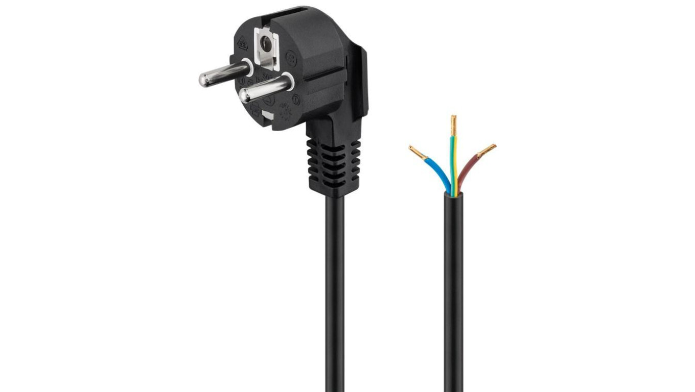 Kabel ochronny stykowy kątowy do montażu, 1,5 m, czarny - Długość kabla 1.5 m