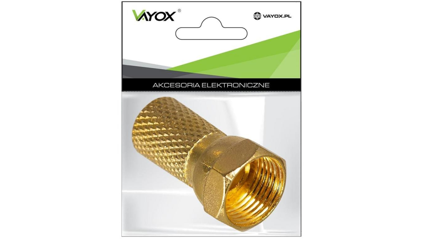 Wtyk sat F 6,8 mm Gold CU Vayox (opakowanie 2szt)