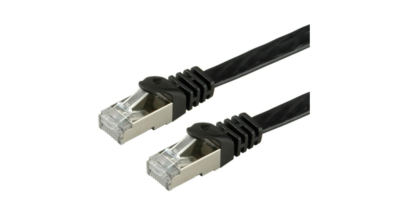 Kabel krosowy VALUE Cat.6 (klasa E) FTP, bardzo płaski, czarny, 1 m
